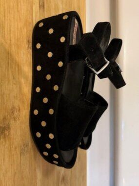 Kenneth Cole Women's Danton Studded Suede Platform / Flatform Wedge Sandals